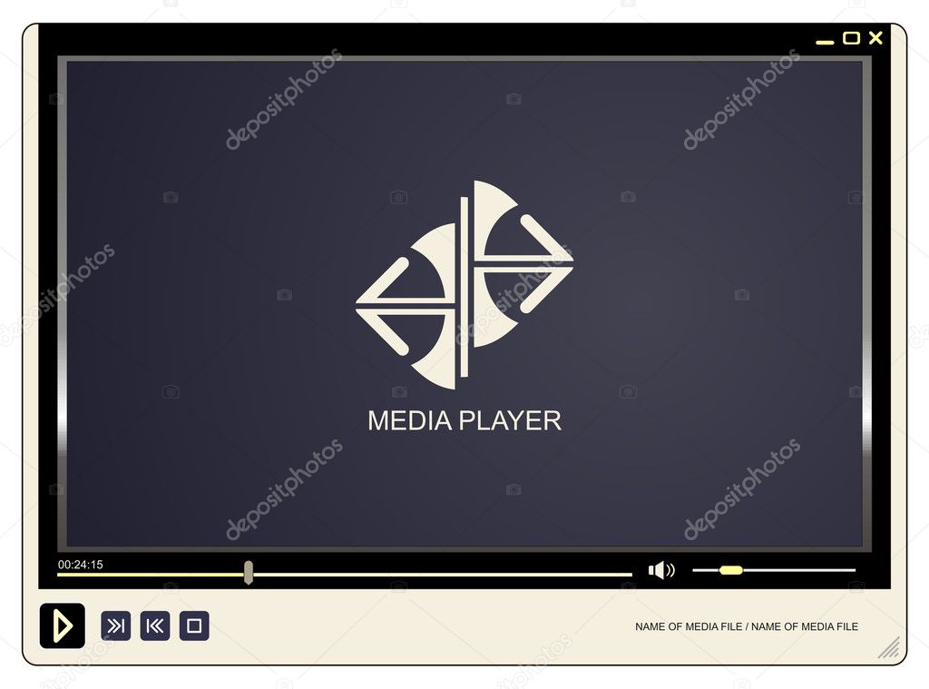 Media player blank display. Vector background, screen. For some text or graphic.