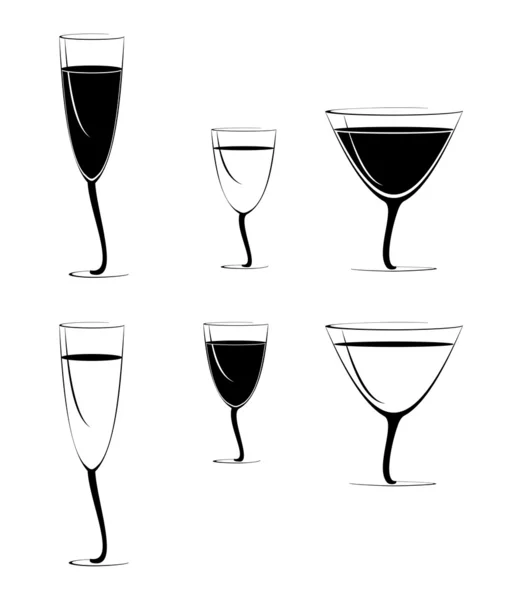Différents verres — Image vectorielle