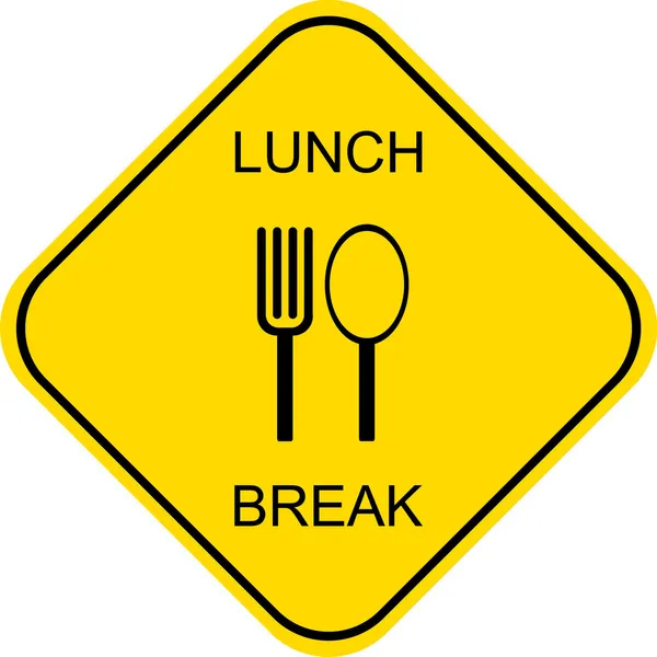 Pausa para el almuerzo - signo — Archivo Imágenes Vectoriales