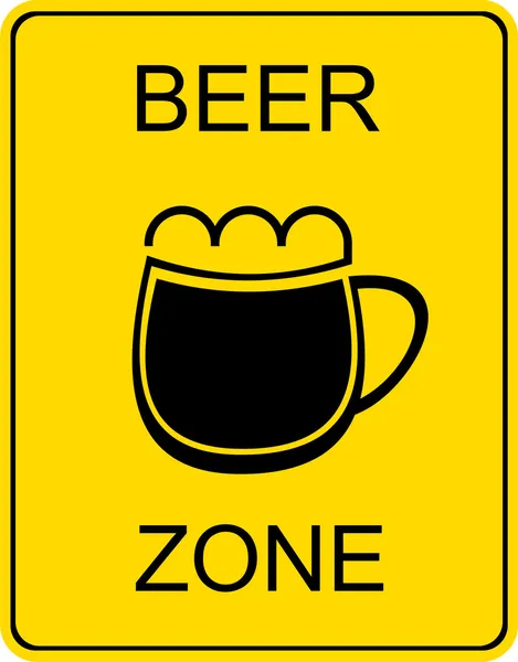 Bira zone - işareti — Stok Vektör