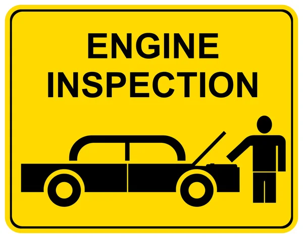 Inspection du moteur - panneau — Image vectorielle