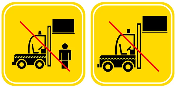 Carrello elevatore - cartello proibito — Vettoriale Stock