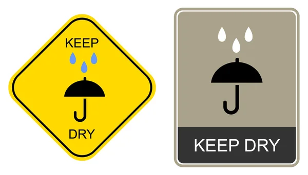 Keep dry - warning sign — Stock Vector