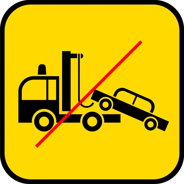 Holowania samochodów ciężarowych użycie zabronione — Wektor stockowy