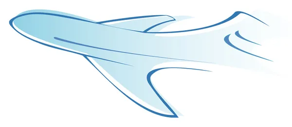 Blauw vliegtuig — Stockvector