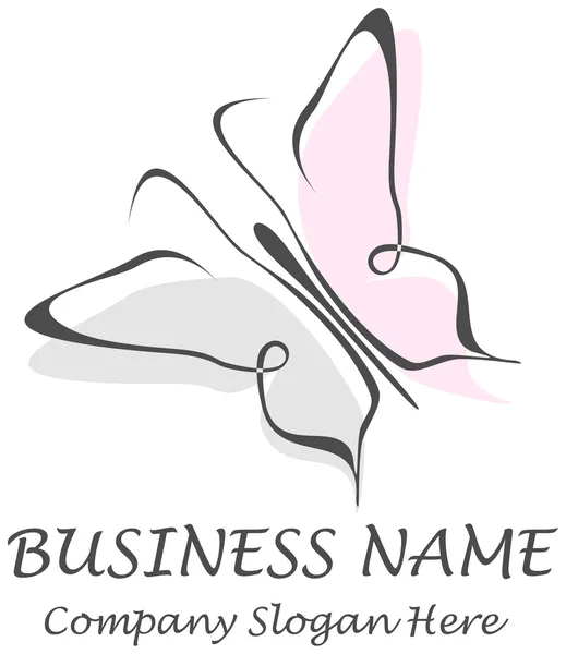 Butterfly - название компании, слоган . — стоковый вектор