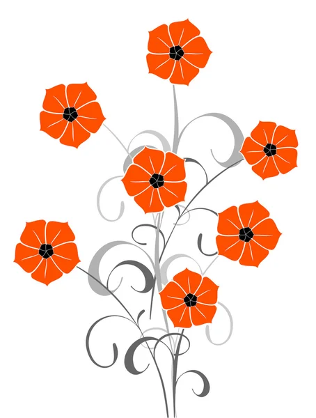 Fond floral - pavot — Image vectorielle