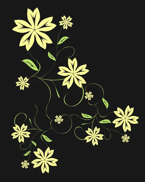 Floral pattern on grey background — Stock Vector