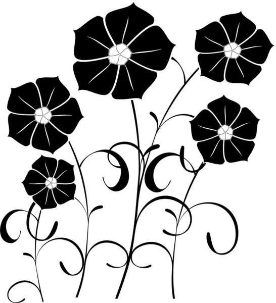 Blomma siluett — Stock vektor