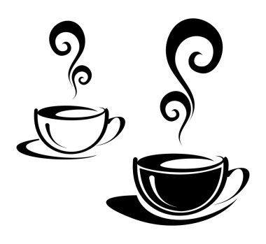 Two cups of coffee clipart