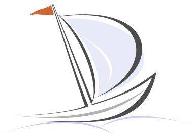 Yacht, sailboat. clipart