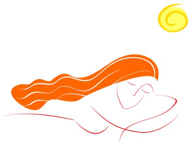 Sleeping girl clipart