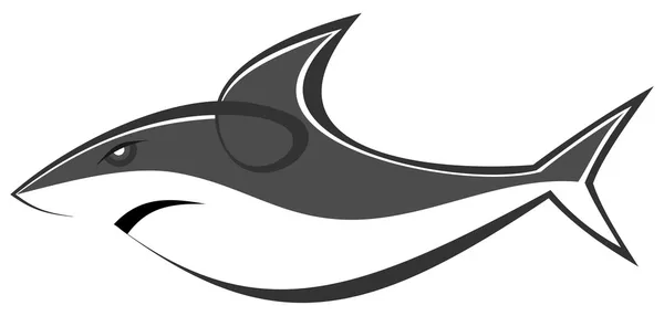 Tiburón - pescado — Vector de stock