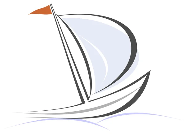 Yacht, sailboat. — Stock Vector