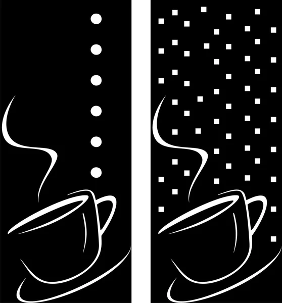 抽象黑色背景上的咖啡杯 — 图库矢量图片