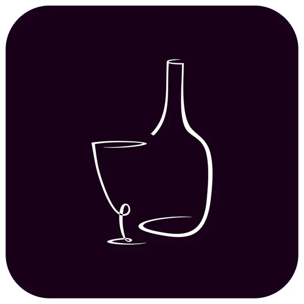 Garrafa e copo de vinho —  Vetores de Stock