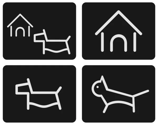 Gato & cão - ícones vetoriais — Vetor de Stock