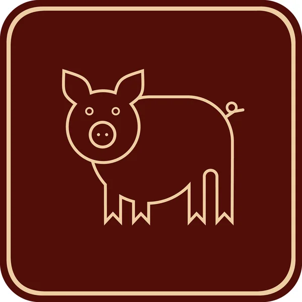 Cerdo - signo vectorial — Vector de stock