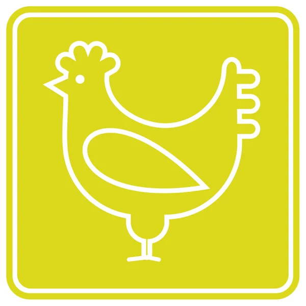Frango, galinha - símbolo de vetor — Vetor de Stock