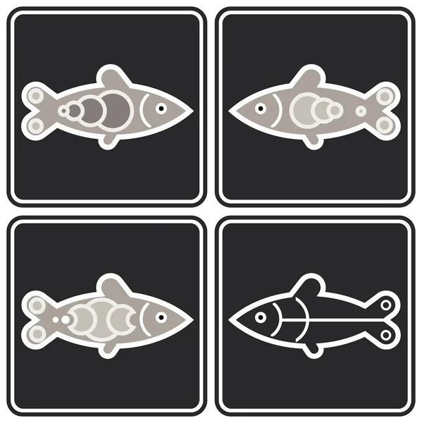 Balık - vektör simgesi — Stok Vektör