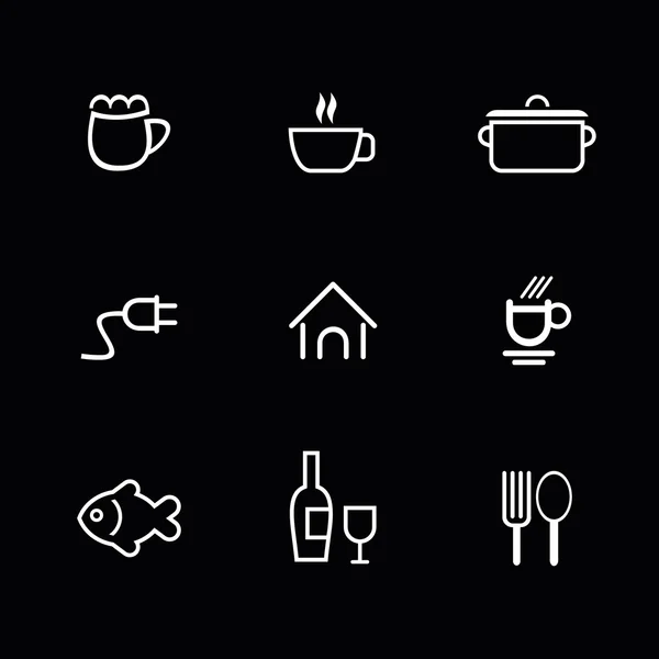 Cafe and restaurant icons — Stock Vector