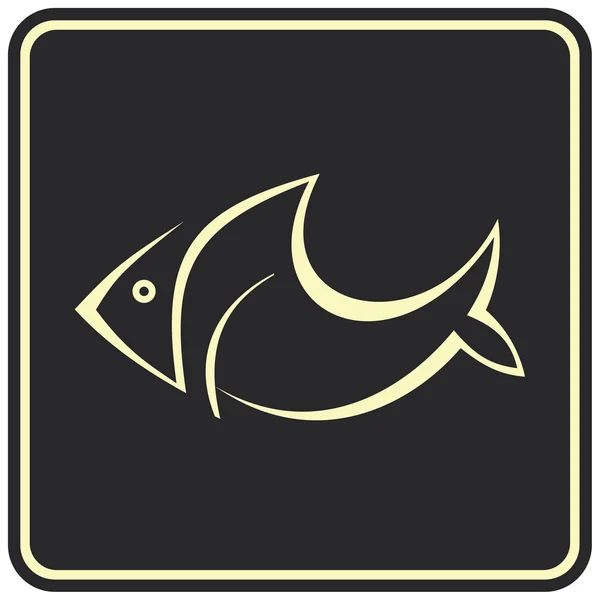 Pesce icona vettoriale, segno — Vettoriale Stock