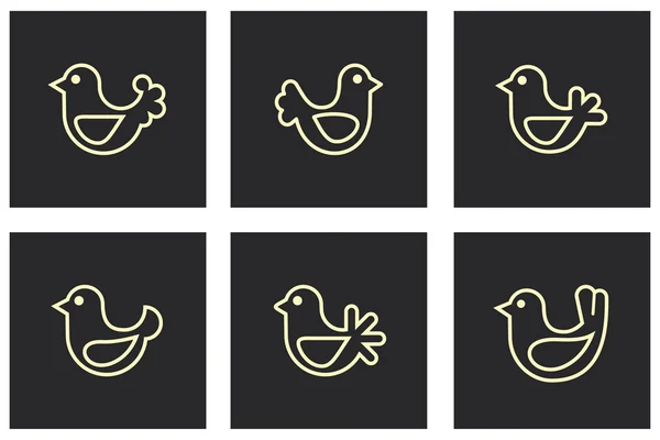 Bird, birdie - vector icon — Stock Vector