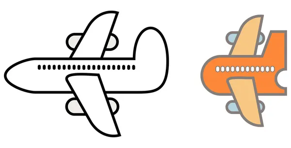 비행기-만화 이미지 — 스톡 벡터