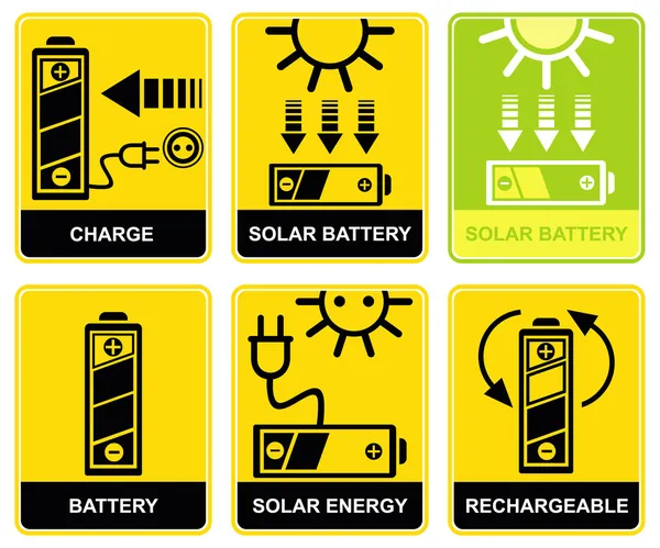 太陽電池、充電、充電 — ストックベクタ