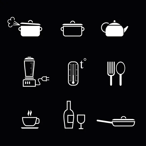 Кухонные иконы — стоковый вектор