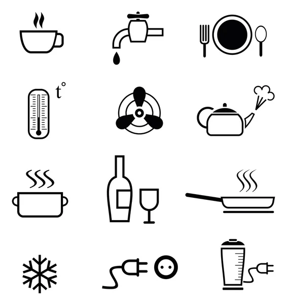 Set of kitchen icons — Stock Vector