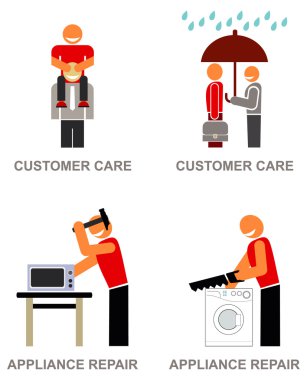 Customer service icons clipart