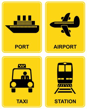 Airport, station, taxi, port clipart