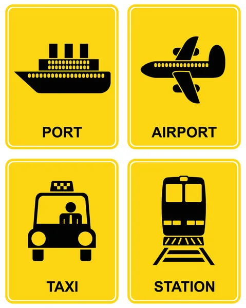 Flughafen, Bahnhof, Taxi, Hafen — Stockvektor