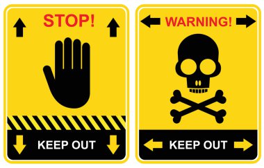 Stop, keep out - sign clipart