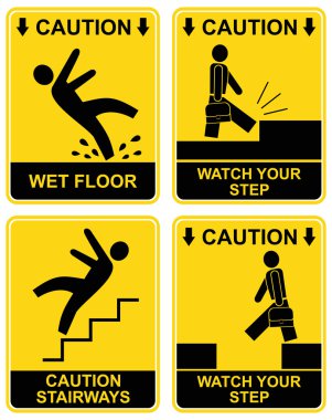 Falling man - caution sign clipart