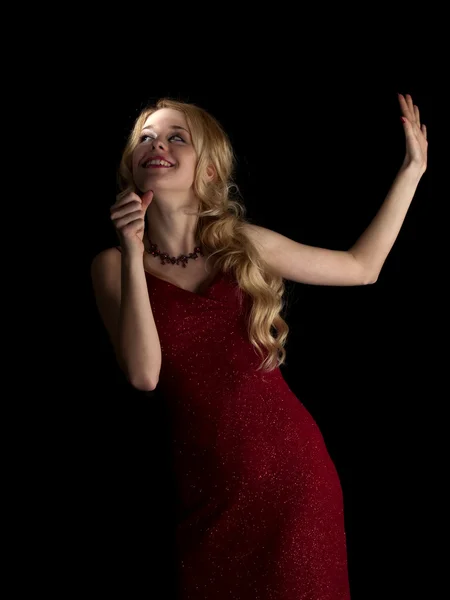 Horká blondýnka zpívá — Stock fotografie