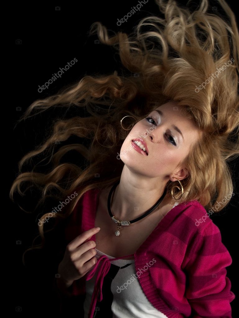 Teen beauty shaking hair — Stock Photo © antony84 #1069159