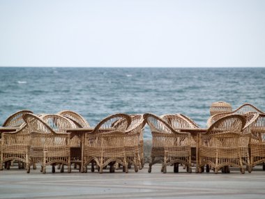 Rattan sandalye boş bar Beach