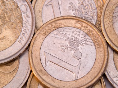 Euro coins yakın çekim