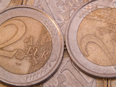 Euro coins yakın çekim