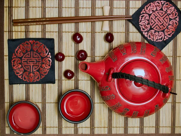 Conjunto de cerimônia de chá oriental — Fotografia de Stock