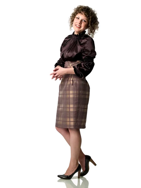 Business lady on heels — Stock Photo, Image