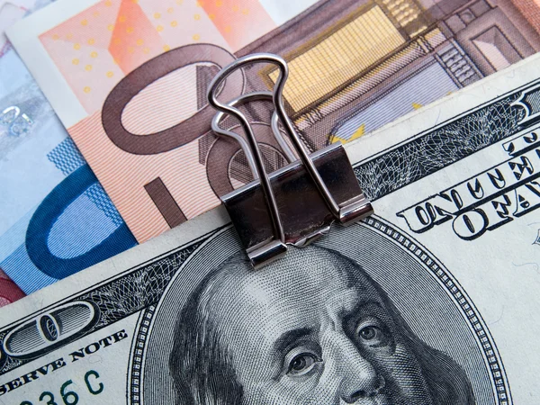 Binded dollars and euros — Stock Photo, Image