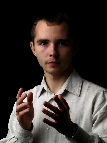 Young man speaking — Stock Photo, Image