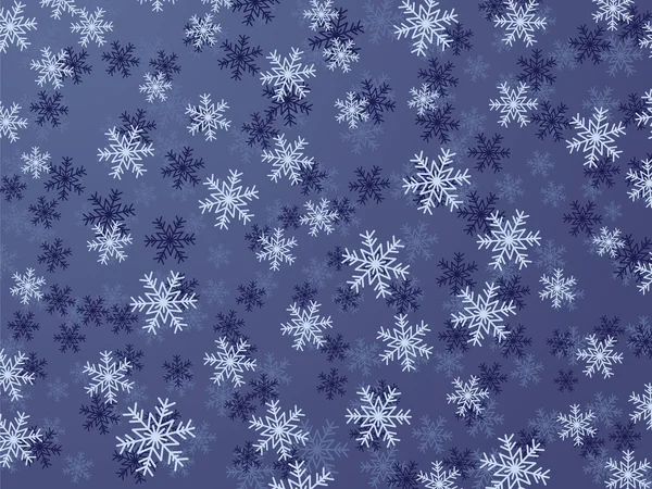 Winter Seamless Pattern Snowflakes Blue Background Vector Illustration — Stock vektor