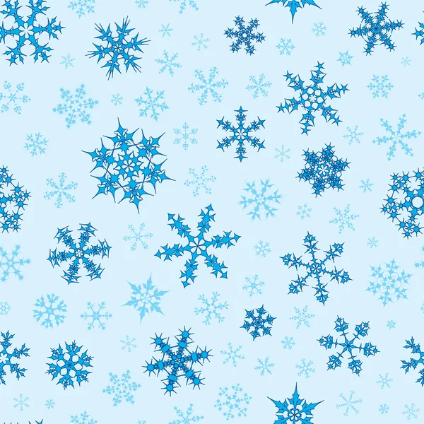 Patrón de copos de nieve sin costuras — Vector de stock