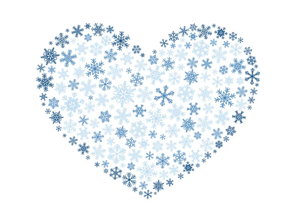 Flocon de neige coeur — Image vectorielle