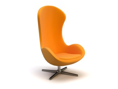 3 d rendering of a yellow chair on a white background 