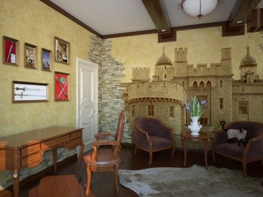 3 d cg rendering of castle  clipart